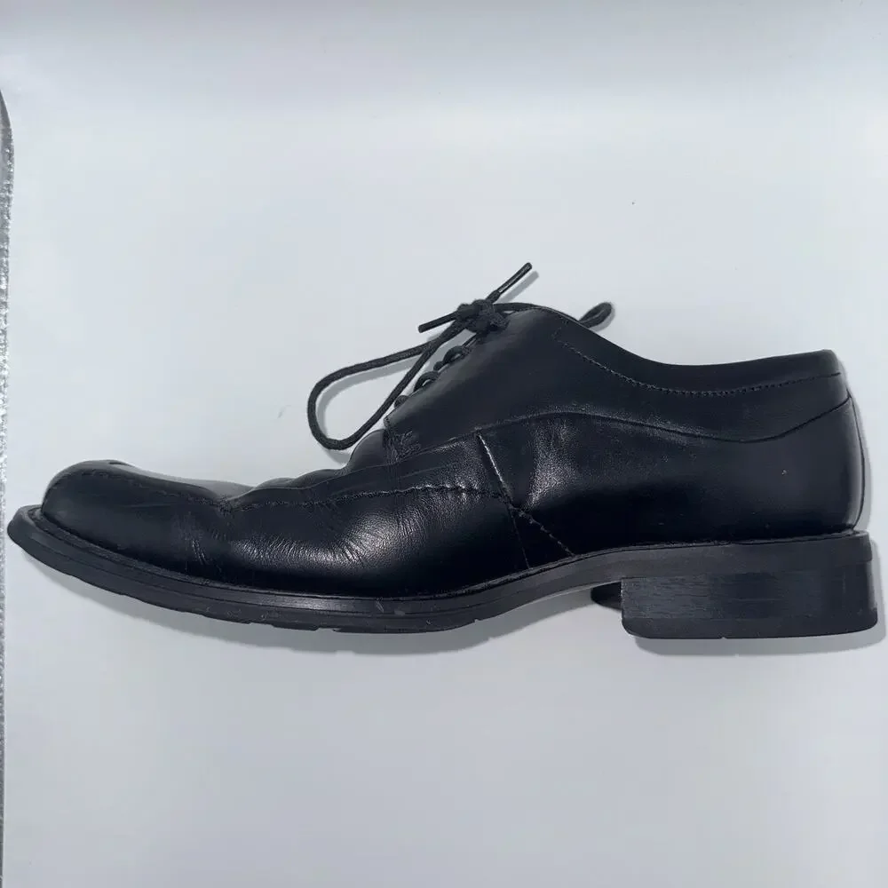 Florsheim Black Leather Oxford Dress Shoes Mens Size 8 Square Toe Lace Up